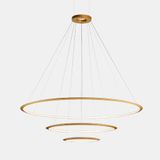 Pendant Circular Inward 3 Rings (ø3000 ø2000 ø1200) LED 326.4W 14815lm 4000K Gold