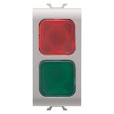 DOUBLE INDICATOR LAMP - RED/GREEN - 1 MODULE - NATURAL SATIN BEIGE - CHORUSMART