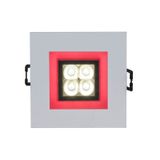 FIALE 4LED 4X1W 30deg 230V SQUARE WW LED SPOT RED FRAME