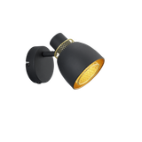 Punch spotlight 1-pc E14 matt black/gold