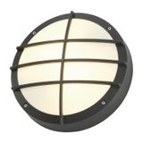 BULAN GRID wall lamp, E27, max. 2x25W, round, anthracite