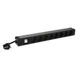 PDU 19 inches 1U 8 x 2P+E german standard 1 luminous switch