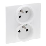 2X2P+E SOCKET FRENCH STANDARD SCREW TERMINALS WHITE