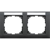 M-Pure frame, 2-fold with label holder, horizontal installation, anthracite,