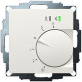 UP room controller, RAL9010 matt 55x55, 5-30C, AC 24V, triac output, switchable 5 actuators each 3W, change-over input, TA 3.5K, LED displays