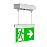 Emergency luminaire AM Duo white, LED, rope surface