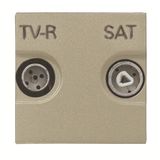 N2251.7 CV TV outlet SAT 1 gang Champagne - Zenit