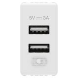 USB CHARGER - A+A TYPE - 3A - WHITE - SYSTEM