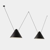 Pendant Super Attic 2 bodies Conic Shape 2250mm Side E27 23W Black