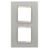 LUX INTERNATIONAL PLATE - IN GLASS - 2+2 MODULES VERTICAL - NATURAL REFLECTION - INNER FRAME MATT LIGHT BRONZE - CHORUSMART