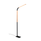 Norris LED floor lamp matt black/wood