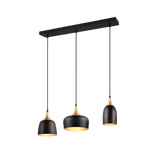 Chiraz pendant 3-pc E27 matt black/matt brass