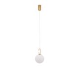 Satin Gold Metal   & Opal White Glass   LED 11 Watt 230 Volt   1061Lm 3000K IP20   D: 18 H: 120 cm Adjustable Height