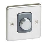 Synergy Authentic Push on/off rotary dimmer - 1000W - Brushed Stainless Steel