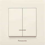 Karre Plus Beige Illuminated Two Gang Switch