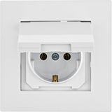 Schuko socket and IP44 Plate 1P - white