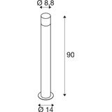 GRAFIT E27 90 Pole round, standing luminaires anthracite