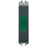 SINGLE INDICATOR LAMP - GREEN - 1/2 MODULE - SATIN BLACK - CHORUSMART