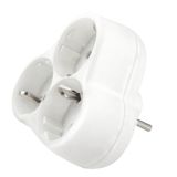 Accessories White Yonca Earthed Three Gang Plug Socket