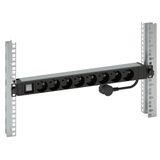 PDU 19 inches 1U 8 x 2P+E french standard 1 luminous switch