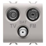 SOCKET-OUTLET TV-FM-SAT - DIRECT - 2 MODULES - NATURAL SATIN BEIGE - CHORUSMART