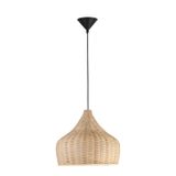 Natural Rattan  Black Fabric Wire & Base  LED E27 1x12 Watt 230 Volt  IP20 Bulb Excluded   D: 38.5 H1: 34 H2: 250 cm Adjustable height