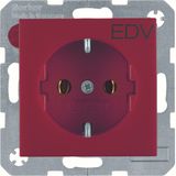 SCHUKO soc. out. "EDV" imprint, S.1/B.3/B.7, red matt