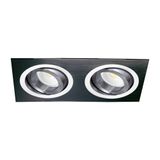 Helium Double Recessed Light Black