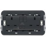 2 2P+E13ABS socket+switch+C/C-USB grey