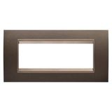 LUX PLATE - IN METAL - 6 MODULES - ANODIC BROWN - INNER FRAME MATT DARK BRONZE - CHORUSMART