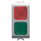 DOUBLE INDICATOR LAMP - RED/GREEN - 1 MODULE - TITANIUM - CHORUSMART