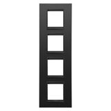 LUX INTERNATIONAL PLATE - IN METAL - 2+2+2+2 MODULES VERTICAL - MONOCHROME SATIN BLACK - CHORUSMART