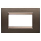 LUX PLATE - IN METAL - 4 MODULES - ANODIC BROWN - INNER FRAME MATT DARK BRONZE - CHORUSMART