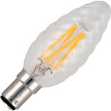 LED Ba15d Fila Twisted Candle C35x100 230V 280Lm 4W 925 AC Clear Dim