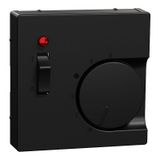 Central plate for room temperature controller insert with switch, matt black, system M