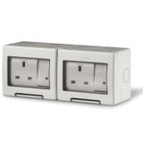 UNIBOX ENCL.IP55+2 BS SOCKET+2 SWITCHES