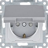 SCHUKO socket + cover + PRCC silver