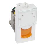 Arteor CAT 6A STP RJ45 Socket 1 Module White with Orange Shutter