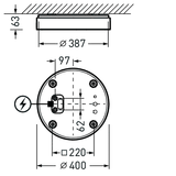 Wall and ceiling luminaire Olisq R Diffuser White around ET 17W 2000lm Lambertian (L) IP40 IK06 3 SDCM