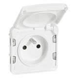 Socket outlet Plexo IP 55 antibacterial - French std - 2P+E-modular-Artic white