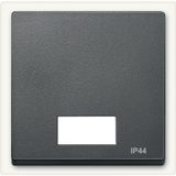 Rocker with rectangular indicator window for symbols, IP44, anthracite, System M