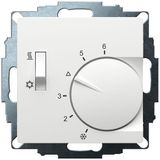 UP room controller, RAL9016 matt 55x55, 5-30C, AC 230V, 1CO, 10A/5A, heating/cooling switch