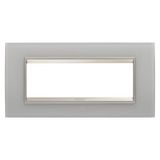 LUX PLATE - IN GLASS - 6 MODULES - NATURAL REFLECTION - INNER FRAME MATT LIGHT BRONZE - CHORUSMART