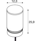 M-POL M Polehead, Louver lamp head, anthracite, 11W, 190/210lm, 2700/3000K, CRI90