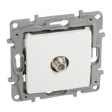 TV single star socket Niloé - "F-F" feedthrough - attenuation 1 dB - white