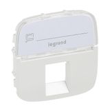 Cover plate Valena Allure - RJ 45/RJ 11/RJ 12 socket - with label holder - pearl