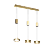 Franklin LED pendant 3-pc matt brass