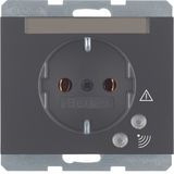 SCHUKO socket outlet with overvoltage protection, K.1, anthracite matt