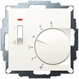 UP room controller, RAL1013 matt 55x55, 5-30C, AC 230V, 1NC, 10 A, temperature reduction approx. 4K, switch on/off, display controller "heating"