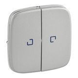 Cover plate Valena Allure - illuminated 2-gang switch/push-button - aluminium